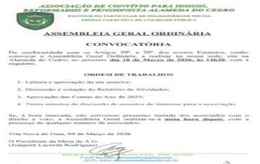 Assembleio Geral Ordinária 18/03/2026
