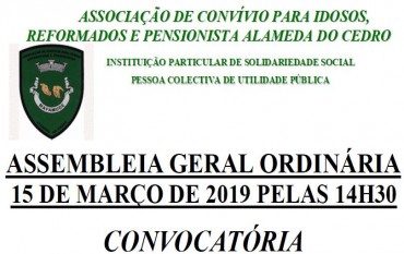 ASSEMBLEIA GERAL EM 15-03-2019
