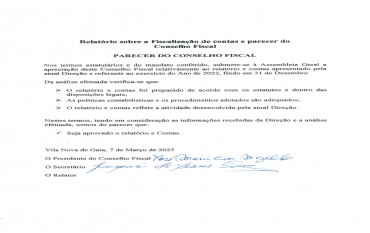 PARECER DO CONSELHO FISCAL - CONTAS DE 2022