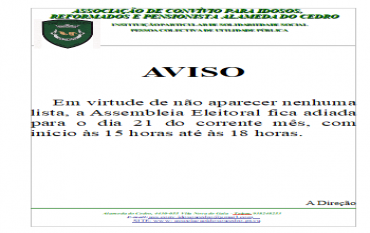 Assembleia Geral Eleitoral - Alteração